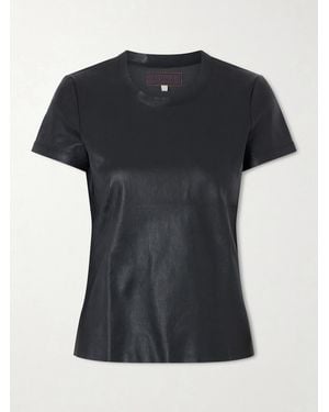 Stouls Leather T-Shirt - Black