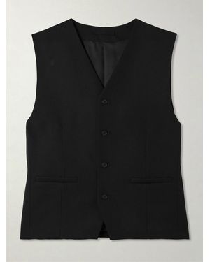 Ssstein Belted Wool-Gabardine Vest - Black