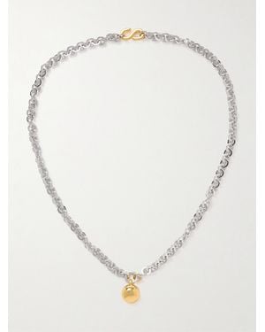 Laura Lombardi Campana Rhodium- And-Plated Necklace - Natural