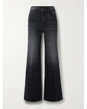 Mother The Hustler Roller High-Rise Wide-Leg Jeans - Blue