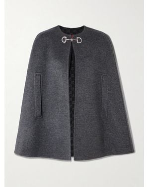 Gucci Cape En Laine Et Soie Mélangées À Mors De Cheval - Gris