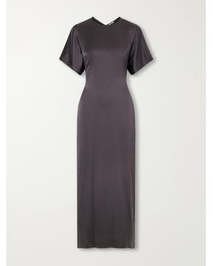 FFORME Imogen Draped Satin Maxi Dress - Metallic