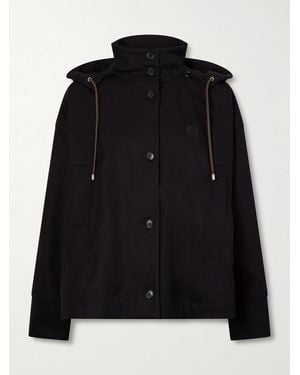 Loewe Hooded Cotton And Silk-Blend Canvas Jacket - Black