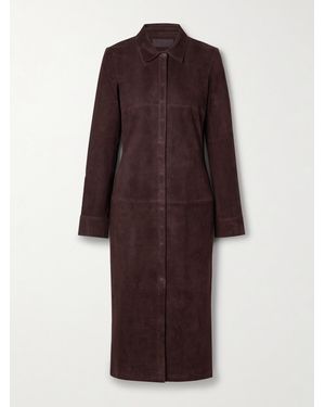 Stouls Becky Midi-Hemdblusenkleid Aus Veloursleder - Rot
