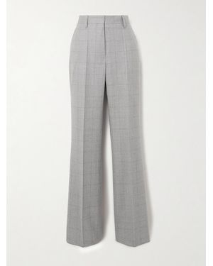 Dries Van Noten Checked Wool-Flannel Straight-Leg Trousers - Grey