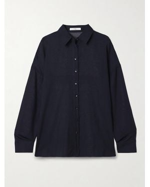 Tibi Wool-Blend Gauze Shirt - Blau