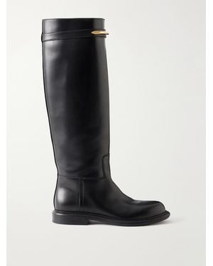Givenchy Pinch Leather Knee Boots - Black