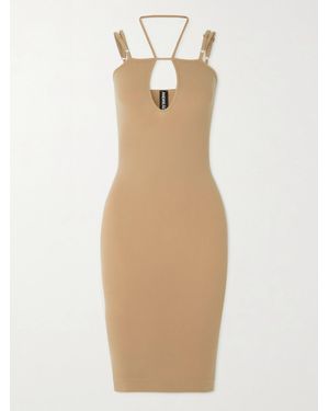 ANDREADAMO Cutout Stretch-Jersey Midi Dress - White