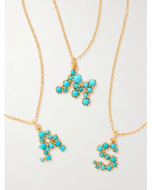Pacharee Floret Alphabet-Plated Necklace - Blue