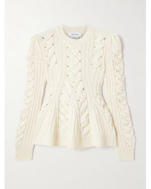 McQueen Zopfstrickpullover Aus Einer Woll-Kaschmirmischung - Natur