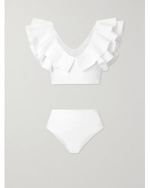 Maygel Coronel Net Sustain Mila Ruffled Bikini - White