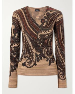 Etro Paisley Printed Knit Jumper - Brown