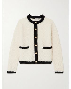 Jonathan Simkhai Klaire Two-Tone Wool And Cashmere-Blend Cardigan - Natural