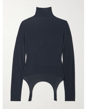 Jean Paul Gaultier Stretch-Jersey Turtleneck Top - Blue