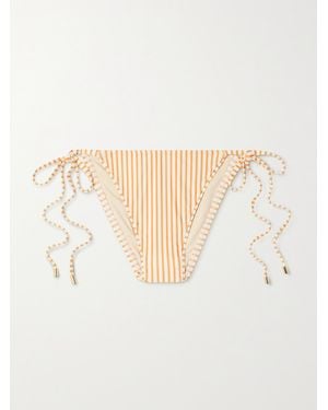 Peony Net Sustain Bikini-Höschen Aus Gestreiftem Stretch-Econyl - Natur