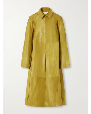 Alaïa Paneled Calf Hair Trench Coat - Yellow