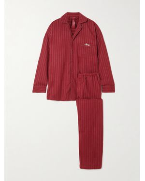 Skims Flannel Sleep Set – Merlot Stripe – Pyjama - Rot