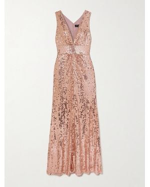 Jenny Packham Supernova Embellished Sequined Tulle Gown - Pink