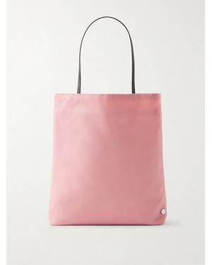 Valesque Thea Leather-Trimmed Satin-Shell Tote Bag - Pink