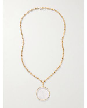 Tohum Design Plated Quartz Necklace - White