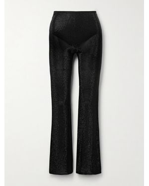 Alexander Wang Crystal-Embellished Jersey Flared Trousers - Black