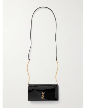 Saint Laurent Cassandre Strap Patent-Leather Phone Case - White