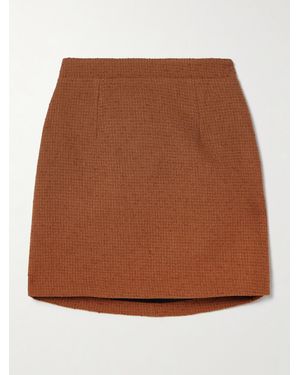Patou Wool-Blend Tweed Mini Skirt - Brown