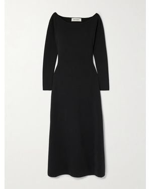 Rohe Off-The-Shoulder Ribbed-Knit Maxi Dress - Black