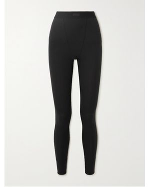 Skims Thermal Ribbed Cotton-Blend Leggings - Black