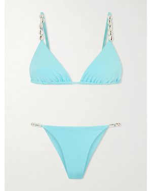 SARA CRISTINA Cowries Embellished Bikini - Blue
