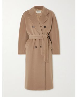 Max Mara Beige Double-breasted Coat In Wool And Cashmere in