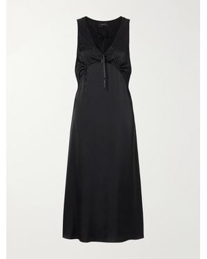 Simone Rocha Bow-Detailed Embroidered Satin Midi Dress - Black
