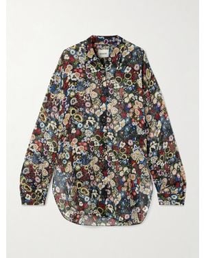 KHAITE Goya Hemd Aus Bedrucktem Seidenchiffon - Schwarz