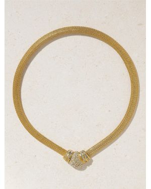 Susan Caplan Christian Dior-Plated Swarovski Crystal Necklace - Natural