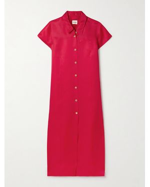 ワンピース KHAITE Cream linen blend Iffy shirt dress (5496385W385 121) Khaite Kiko Lady Maxi Shirtdress | Saks Fifth Avenue