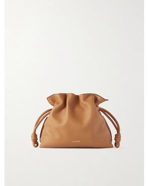 Loewe Flamenco Mini Leather Clutch - Braun