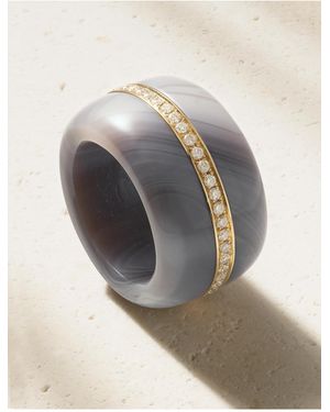 BY PARIAH Pebble 14-Karat Recycled, Agate And Diamond Ring - Natural
