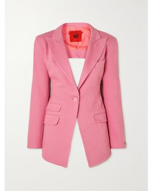 Thebe Magugu Tie-Detailed Open-Back Wool-Twill Blazer - Pink