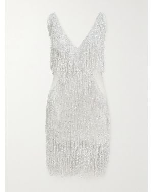 Naeem Khan Gatsby Embellished Chiffon Mini Dress - White