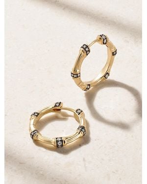 Lucy Delius Sciura 14-Karat Rhodium-Plated Diamond Hoop Earrings - Natural