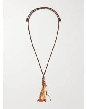Johanna Ortiz Spirit Of The Nomad Horse Bamboo, Shell, Glass And Leather Cord Necklace - Natural