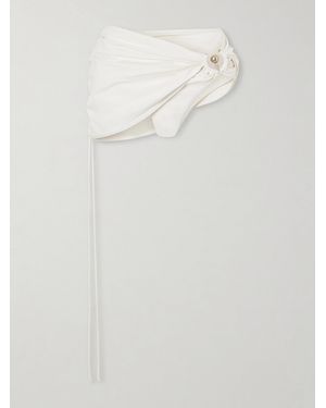 Christopher Esber Ruched Orbit Embellished Bikini Briefs - White