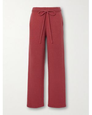 The Elder Statesman Cashmere Track Pants - Red