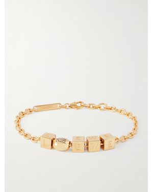 Loewe Pebble Cube-Plated Bracelet - Natural