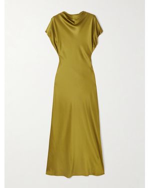 Veronica Beard Redgrave Silk-Blend Satin Maxi Dress - Green