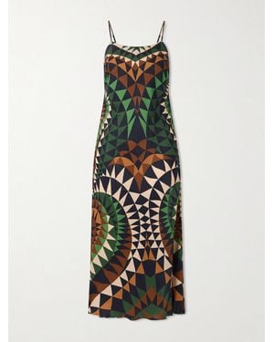 FARM Rio Heart Deco Satin Maxi Dress - White