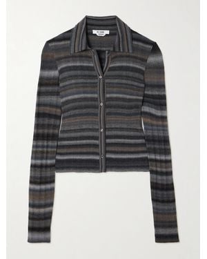 RE/DONE Cardigan Aus Gestreifter Wolle - Schwarz