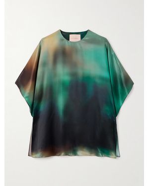 ROKSANDA Versala Tie-Dye Satin Blouse - Green