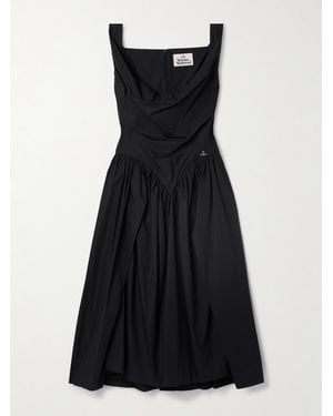 Vivienne Westwood Sunday Gathered Cotton-Poplin Midi Dress - Black
