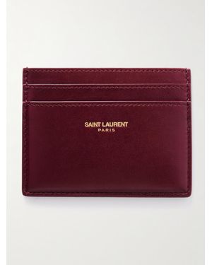 Saint Laurent Paris Leather Cardholder - Red